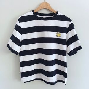 SPAO Boxy Striped T-Shirt with embroidery